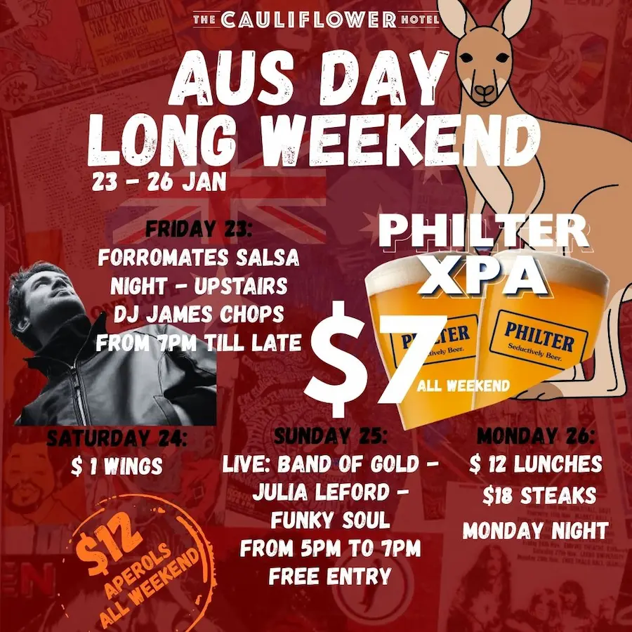 Australia Day Long Weekend at The Cauliflower Hotel, Waterloo