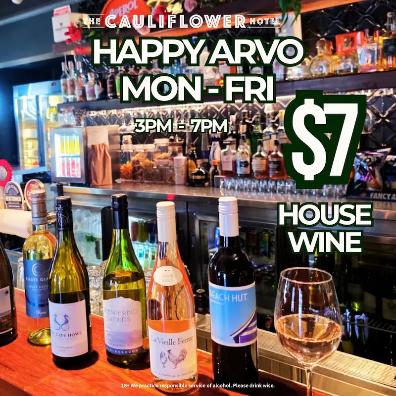 HAPPY ARVO WINE at The Cauliflower Hotel, Waterloo